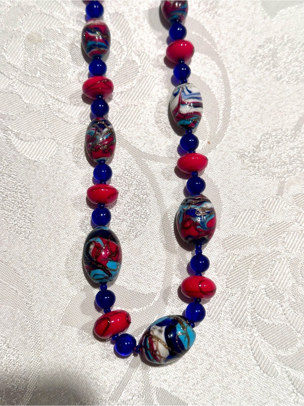Vintage Italian Murano Venetian Lampwork Glass Statement Necklace